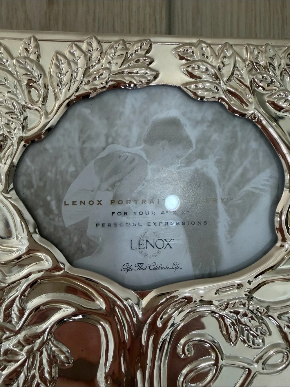 Lenox Vintage Our Family Slip-in Photo Album White Gold Metal 4x6 Family Theme